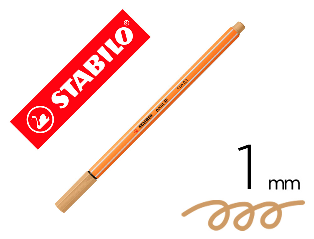 ROTULADOR STABILO PUNTA DE FIB RA POINT 88 OCRE PUNTA FINA 0,4MM