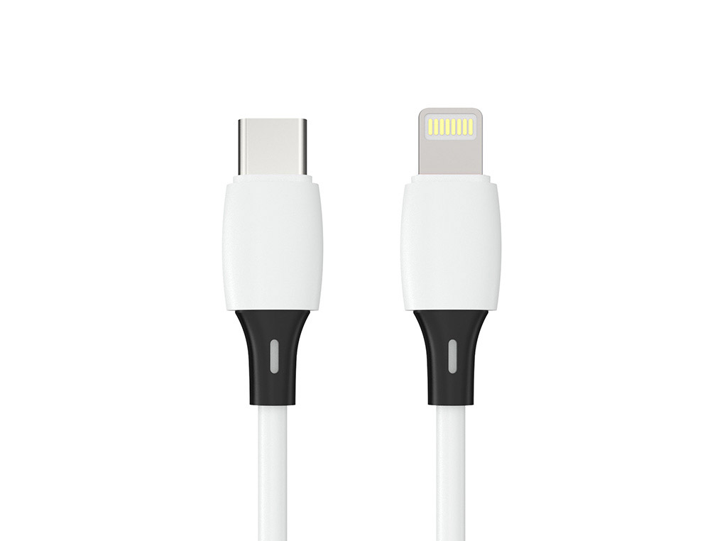 CABLE USB-C A APPLE LIGHTNING Q-CONNECT PVC LONGITUD 2M BLANCO