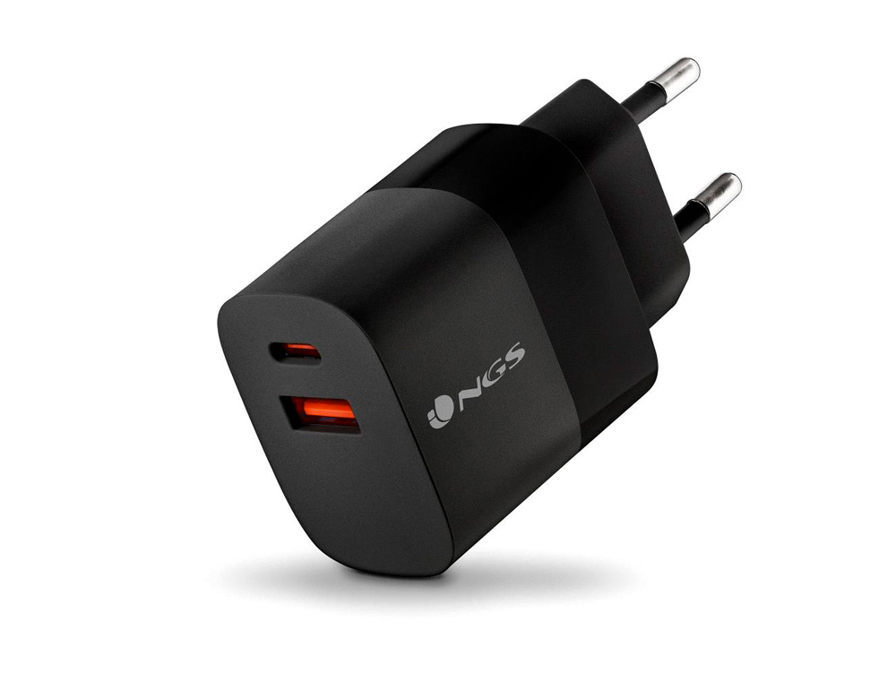 CARGADOR NGS DE PARED GAN ULTRARAPIDO PARA PORTATIL DE 33W CON 2 PUERTOS USB-C + USB-A