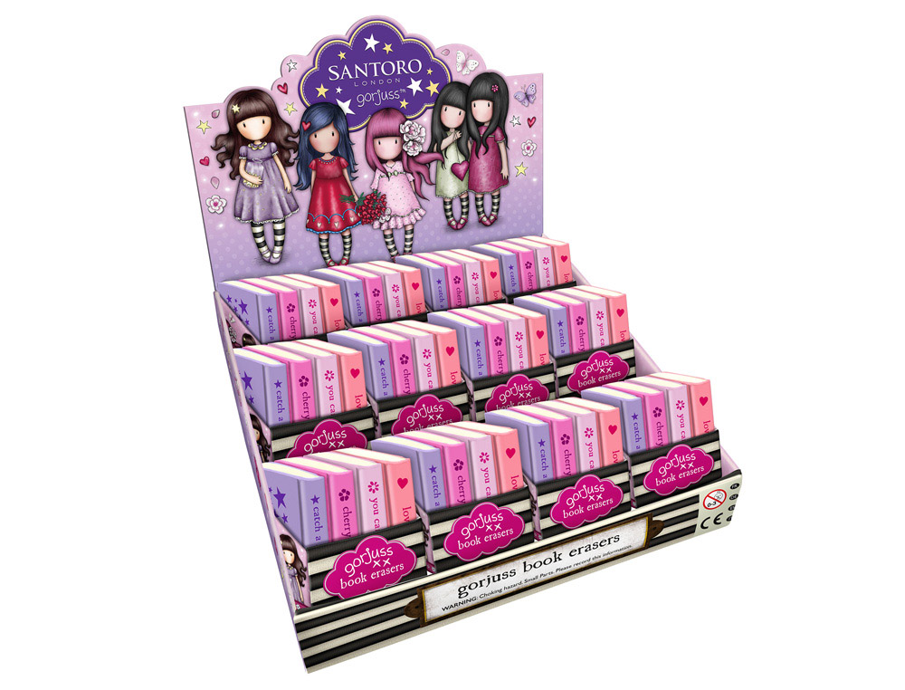 GOMA SAFTA CON FORMA DE LIBRO GORJUSS SPARKLE & BLOOM