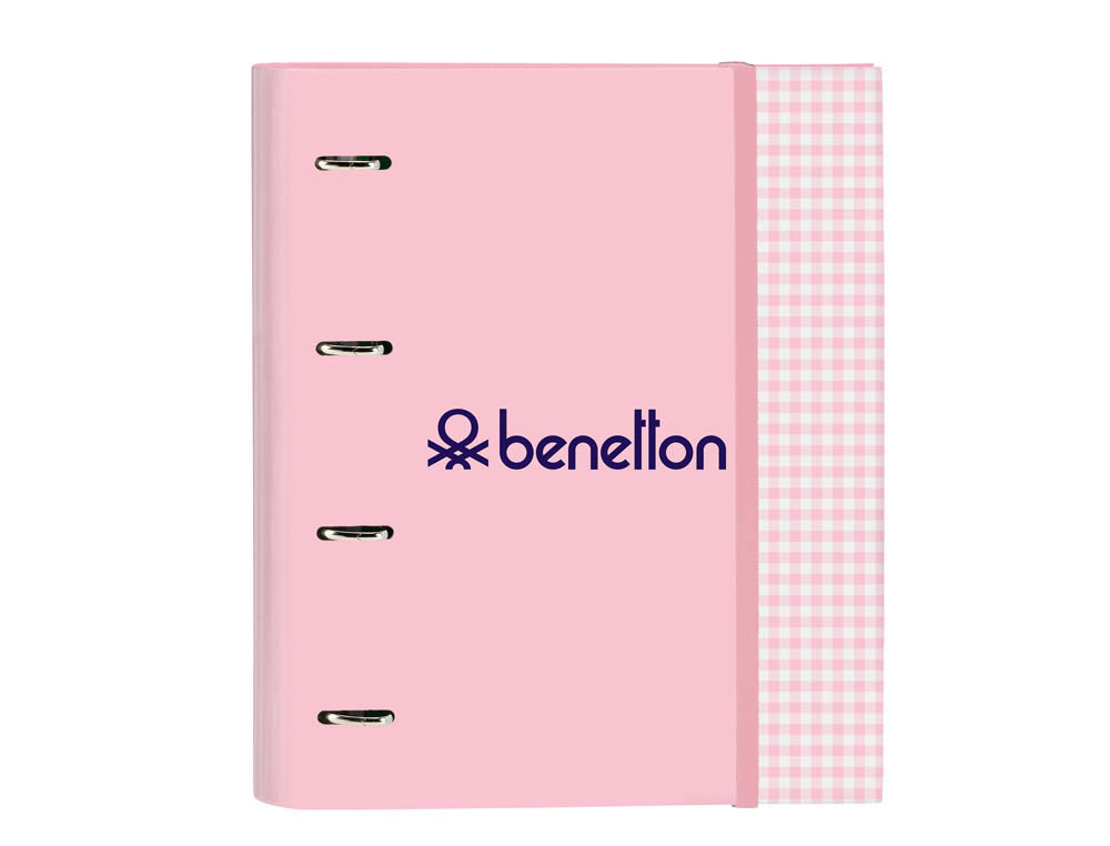 CARPETA 4 ANILLAS SAFTA A4 CON RECAMBIO 100 HOJAS BENETTON VICHY 270X35X320 MM