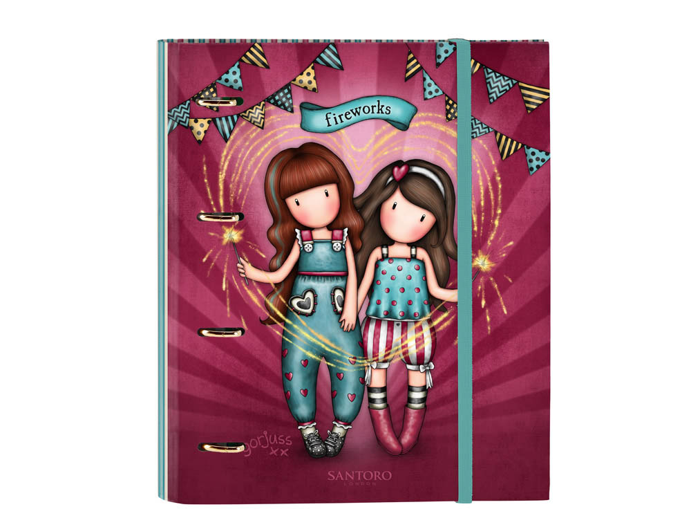 CARPETA 4 ANILLAS SAFTA A4 CON RECAMBIO 100 HOJAS GORJUSS FAIRGROUND 270X35X320 MM