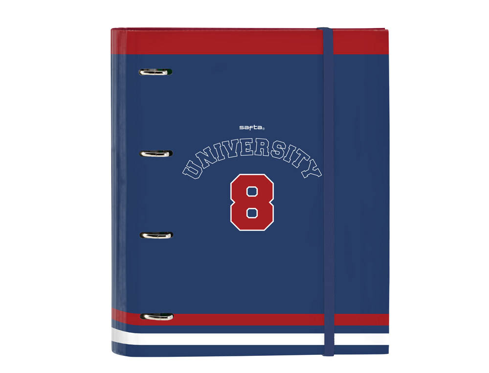 CARPETA 4 ANILLAS SAFTA A4 CON RECAMBIO 100 HOJAS UNIVERSITY 270X35X320 MM