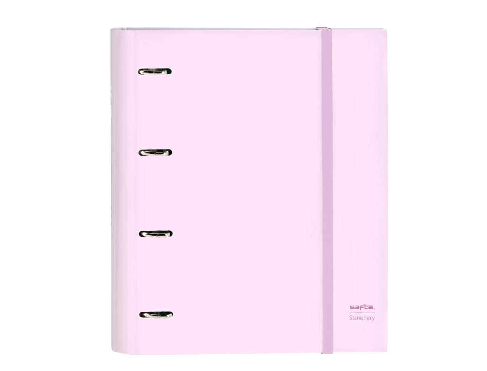 CARPETA 4 ANILLAS 35 MM SAFTA DIN A4 GOMAS Y 5 SEPARADORES TAPA FORRADA RECAMBIO 100 H 60 GR CUADRO 5 MM STATIONERY