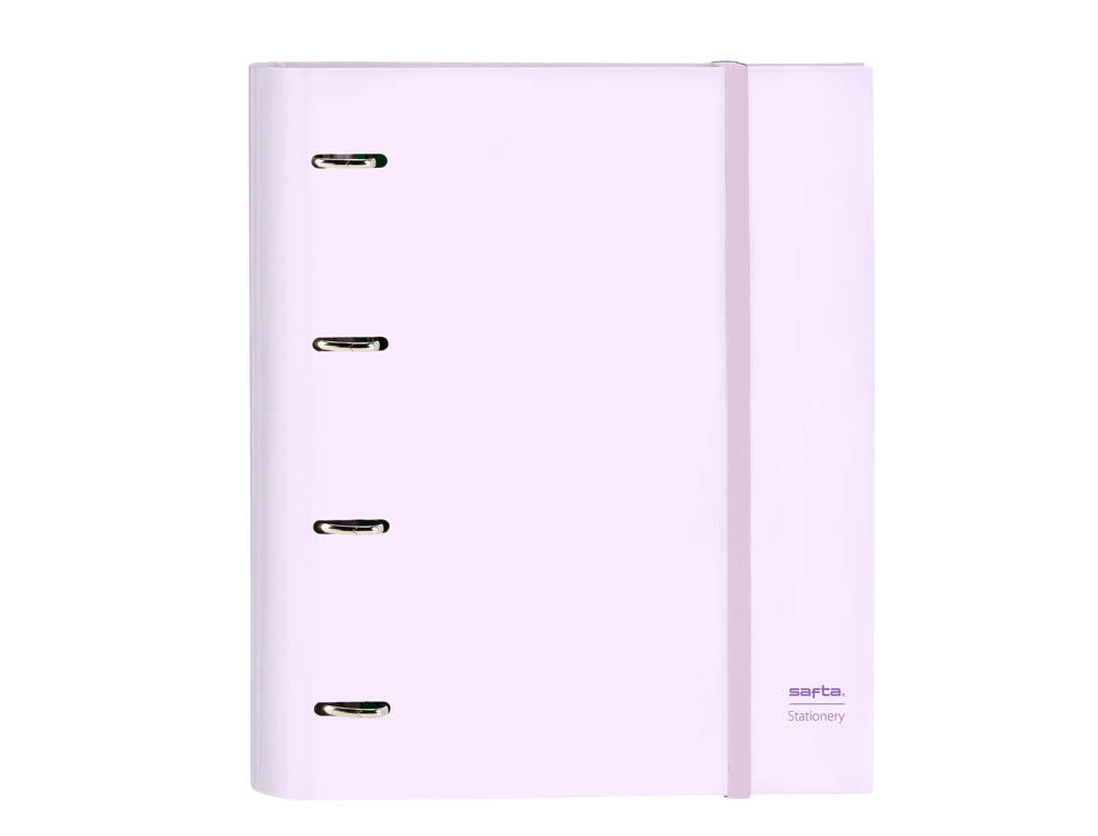CARPETA 4 ANILLAS 35 MM SAFTA DIN A4 GOMAS Y 5 SEPARADORES TAPA FORRADA RECAMBIO 100 H 60 GR CUADRO 5 MM STATIONERY