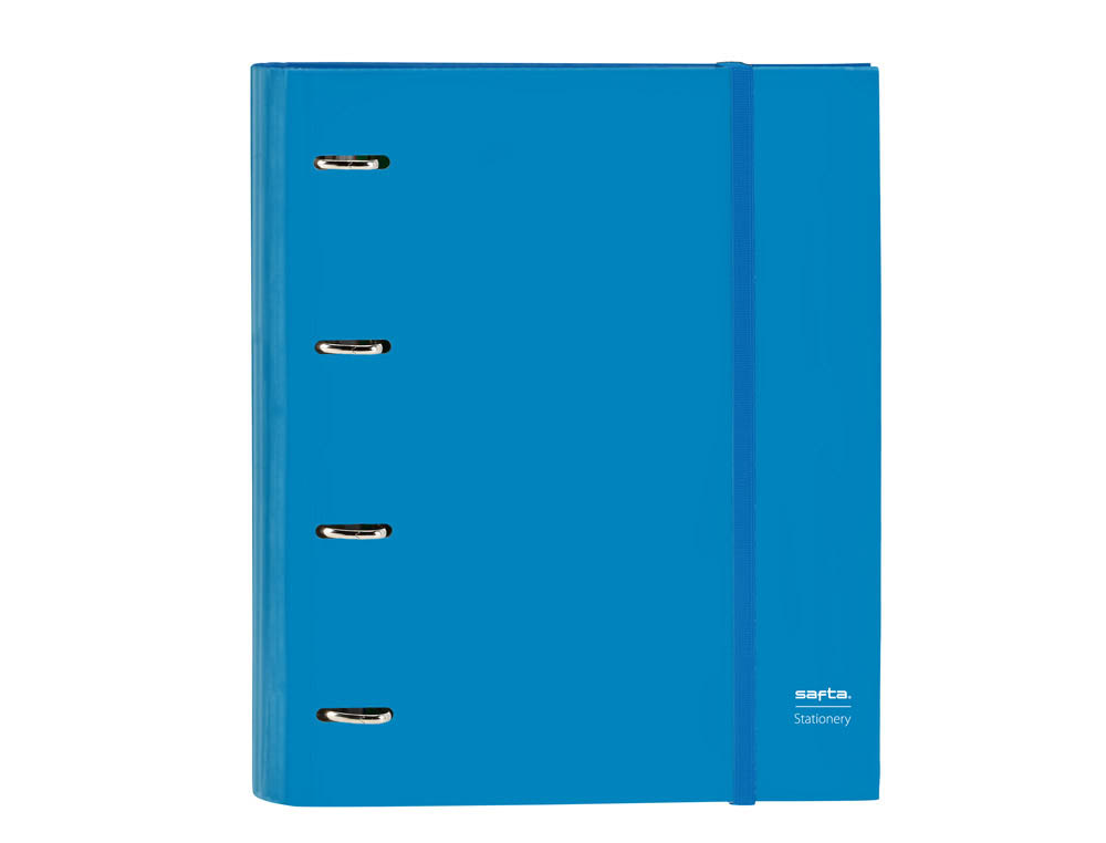 CARPETA 4 ANILLAS 35 MM SAFTA DIN A4 GOMAS Y 5 SEPARADORES TAPA FORRADA RECAMBIO 100 H 60 GR CUADRO 5 MM STATIONERY