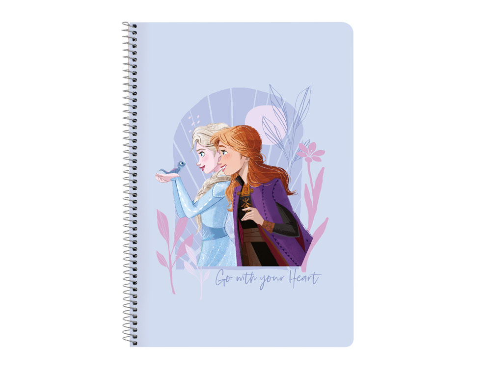 CUADERNO ESPIRAL SAFTA FOLIO 80 H 60 GR CUADRO 4 MM TAPA EXTRADURA FROZEN II MEMORIES