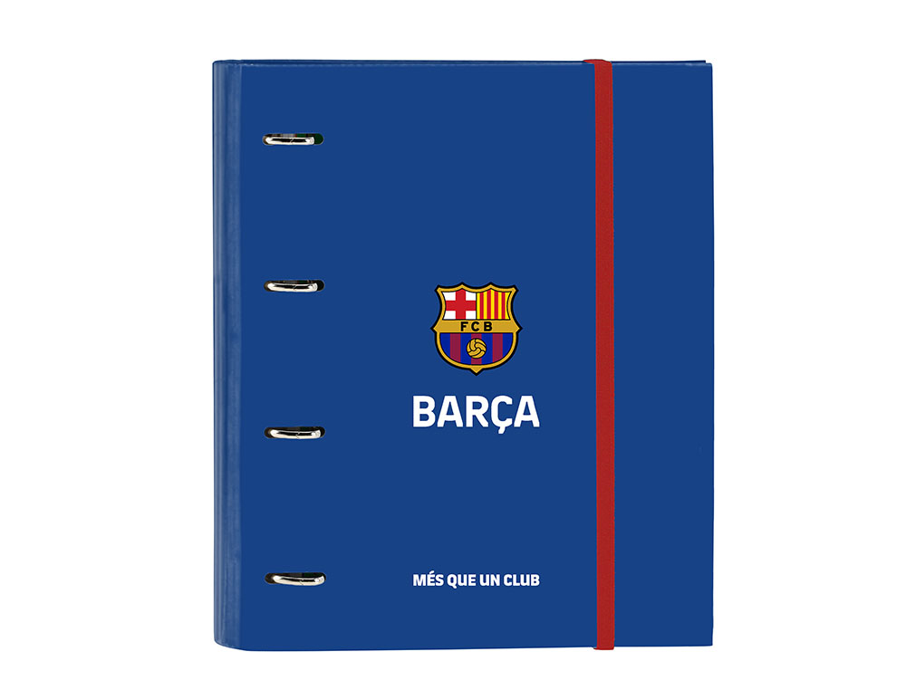 CARPETA 4 ANILLAS 35 MM SAFTA DIN A4 GOMA Y 5 SEPARADORES TAPA FORRADA RECAMBIO 100H 60 GR F.C. BARCELONA 2