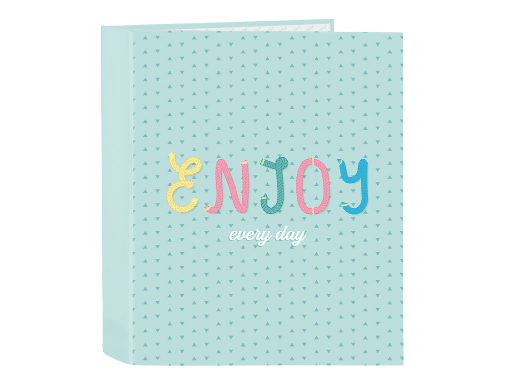 CARPETA SAFTA CARTON FOLIO 4 ANILLAS LOMO ANCHO BLACKFIT8 ENJOY 60X270X300 MM