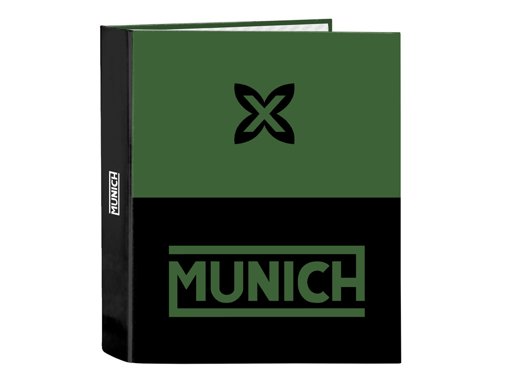 CARPETA SAFTA CARTON FOLIO 4 ANILLAS LOMO ANCHO MUNICH CAVIAR 60X270X300 MM