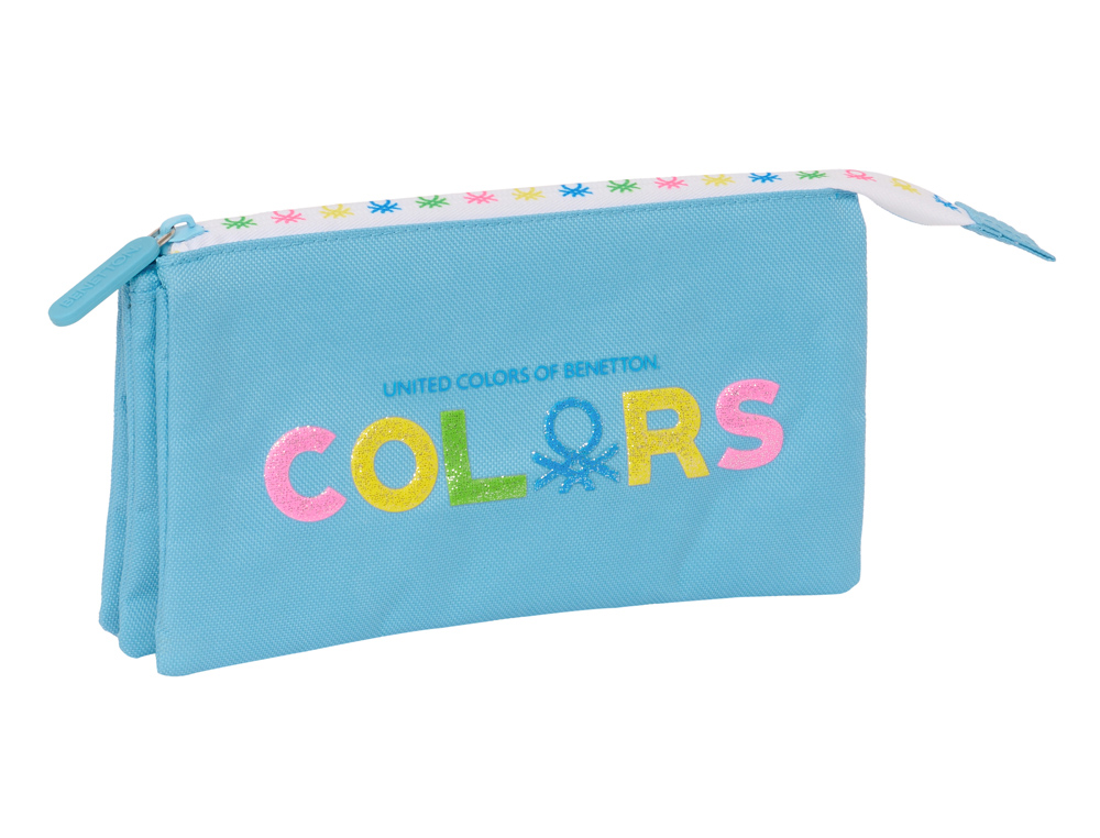 BOLSO ESCOLAR PORTATODO SAFTA TRIPLE BENETTON SPRING 30X220X120 MM