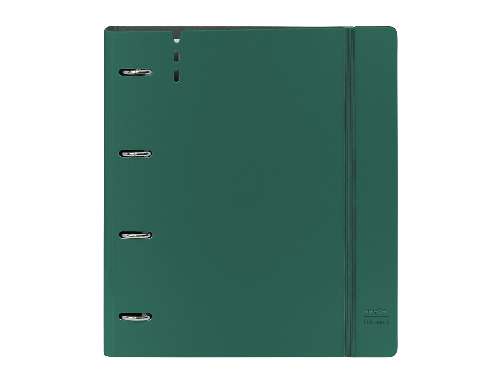 CARPETA CON RECAMBIO SAFTA DIN A4 CUADRO 5 MM POLIPROPILENO FOAM 4 ANILLAS 35MM VERDE OSCURO