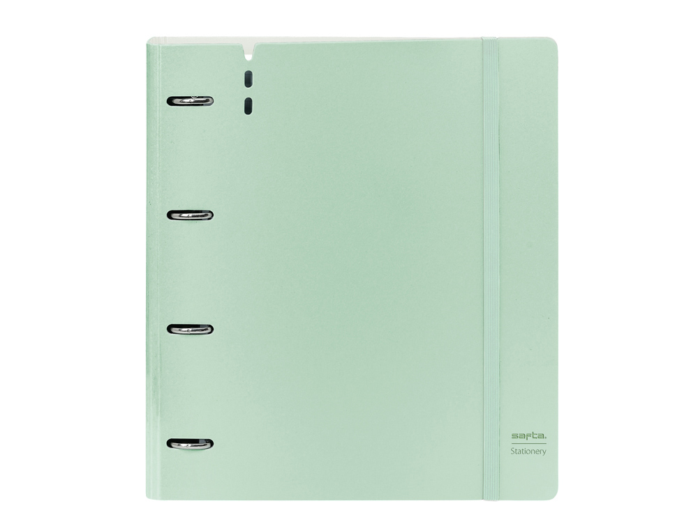 CARPETA CON RECAMBIO SAFTA DIN A4 CUADRO 5 MM POLIPROPILENO FOAM 4 ANILLAS 35MM VERDE CLARO