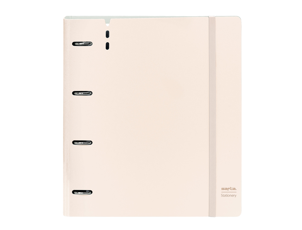 CARPETA CON RECAMBIO SAFTA DIN A4 CUADRO 5 MM POLIPROPILENO FOAM 4 ANILLAS 35MM ROSA CLARO