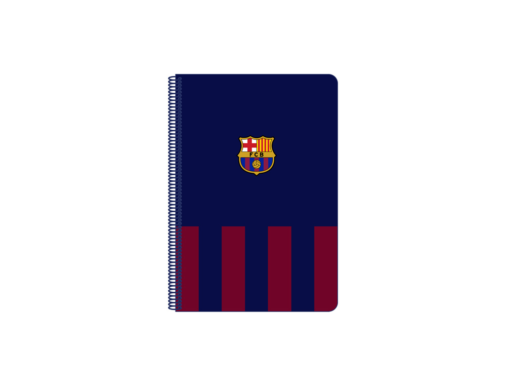 CUADERNO ESPIRAL SAFTA FOLIO 80 HOJAS 60 GR CUADRO 4 MM TAPA EXTRADURA F.C. BARCELONA