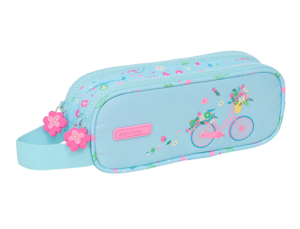 BOLSO ESCOLAR PORTATODO SAFTA DOBLE RECICLADO SAFTA BICICLETA 80X210X60 MM