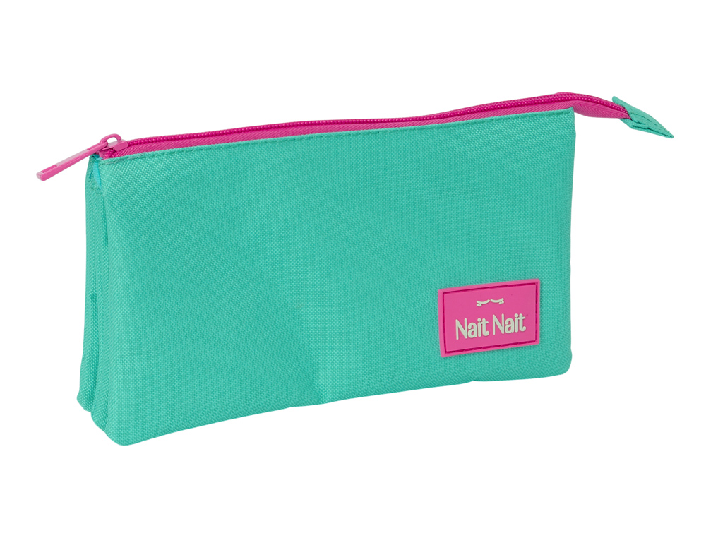 BOLSO ESCOLAR PORTATODO SAFTA TRIPLE NAIT NAIT VERDE MINT 120X220X30 MM
