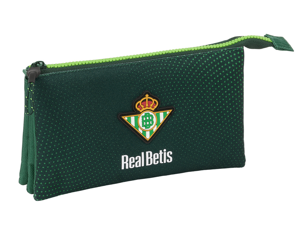 BOLSO ESCOLAR PORTATODO SAFTA TRIPLE RESISTENTE AL AGUA REAL BETIS BALOMPIE 120X220X30 MM