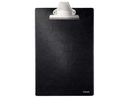 PORTANOTAS ESSELTE DIN A4 PLASTICO FORRADO CON PINZA COLOR NEGRO