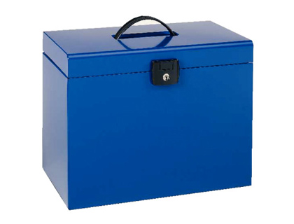 MALETIN METALICO ESSELTE CON CINCO CARPETAS COLGANTES DIN A4 COLOR AZUL