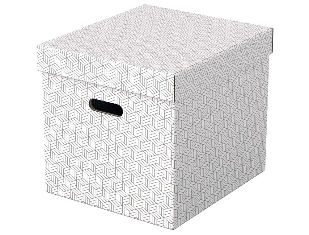 CAJA ALMACENAMIENTO ESSELTE CUBICA COLOR BLANCO 365X320X315 MM PACK DE 3 UNIDADES