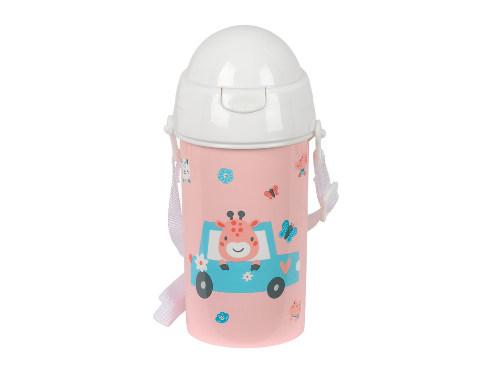 BOTELLA PORTALIQUIDOS SAFTA 500ML APERTURA AUTOMATICA CON PAJITA SAFTA PREESCOLAR 195X73X73 MM