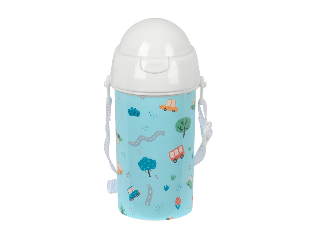 BOTELLA PORTALIQUIDOS SAFTA 500ML APERTURA AUTOMATICA CON PAJITA SAFTA PREESCOLAR 195X73X73 MM