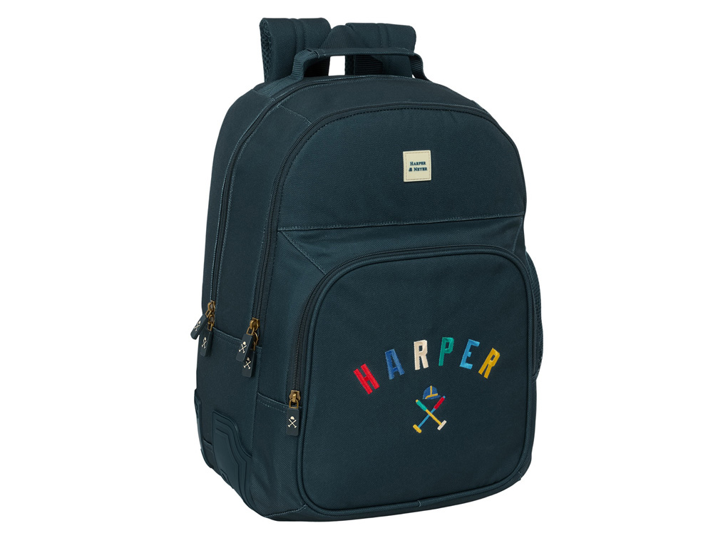 MOCHILA SAFTA DOBLE CON CANTONERAS ADAPTABLE A CARRO HARPER & NEYER 420X320X150 MM