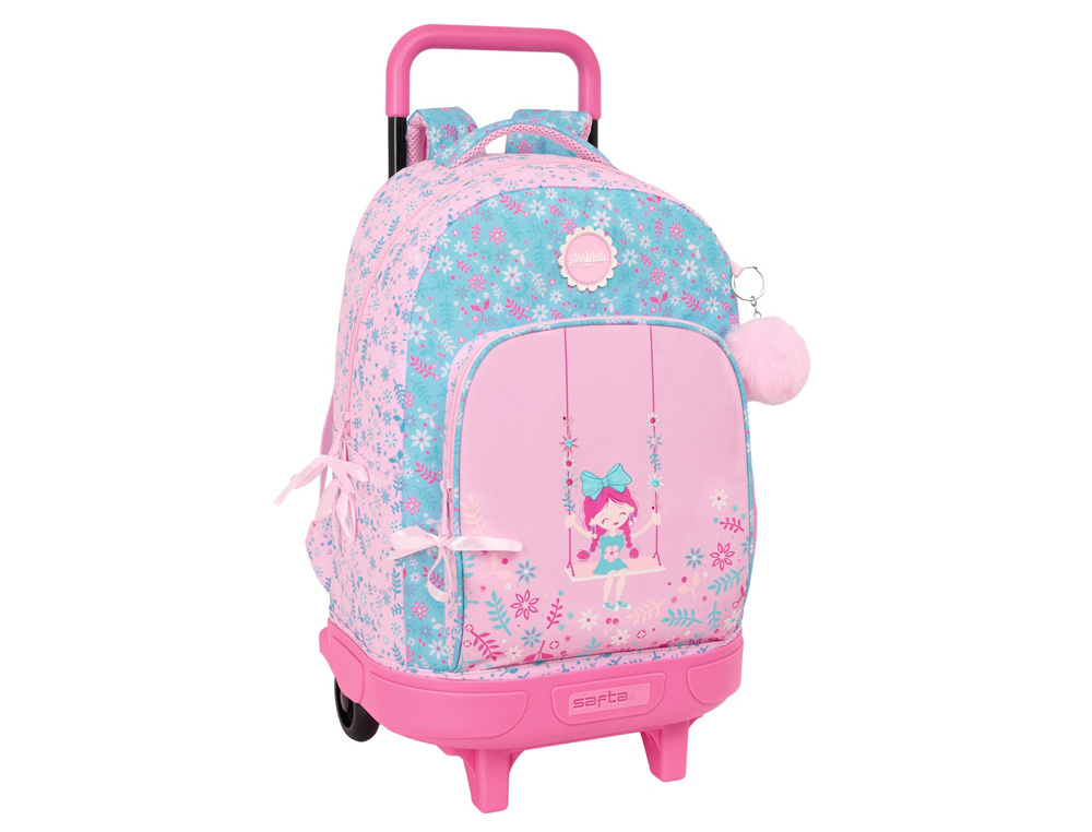 MOCHILA SAFTA GRANDE CON RUEDAS COMPACT EXTRAIBLE GLOWLAB KIDS SWING 450X330X220 MM