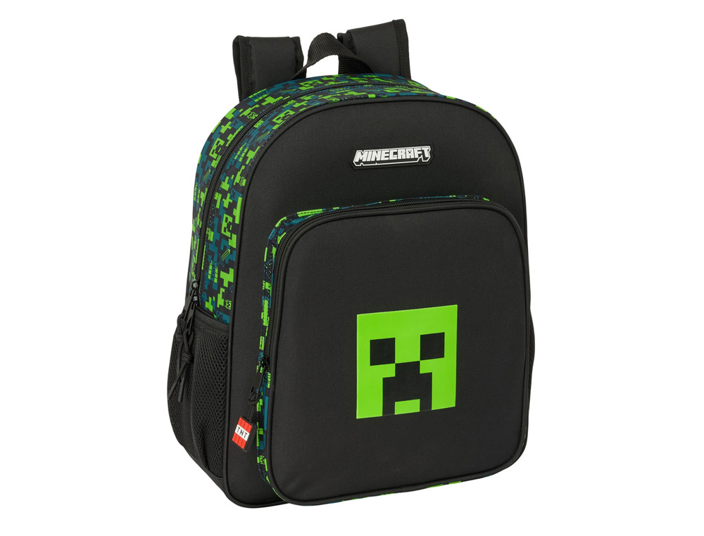 MOCHILA SAFTA JUNIOR ADAPTABLE A CARRO MINECRAFT TNT 380X320X120 MM