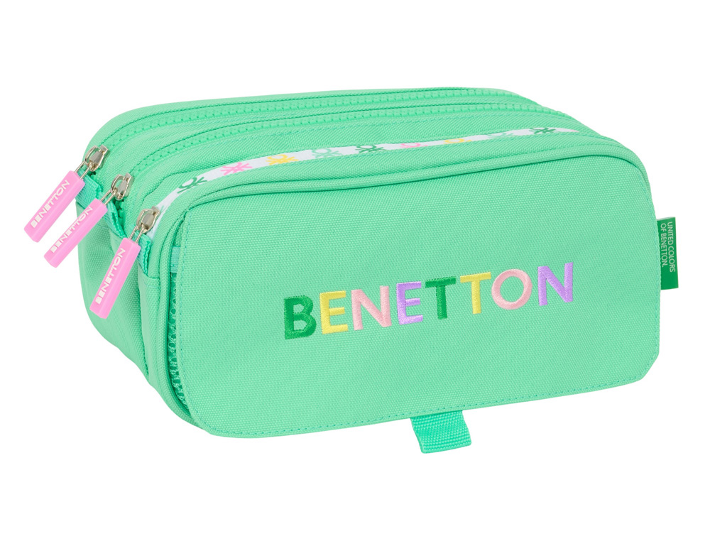 BOLSO ESCOLAR PORTATODO SAFTA TRIPLE BIG BENETTON MINT 100X215X80 MM