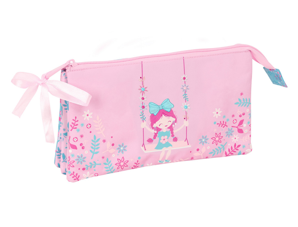 BOLSO ESCOLAR PORTATODO SAFTA TRIPLE GLOWLAB KIDS SWING 120X220X30 MM