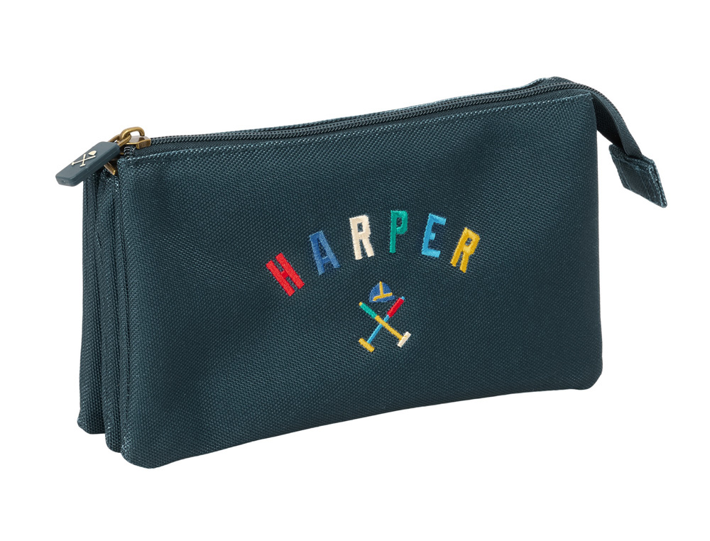 BOLSO ESCOLAR PORTATODO SAFTA TRIPLE HARPER & NEYER 120X220X30 MM