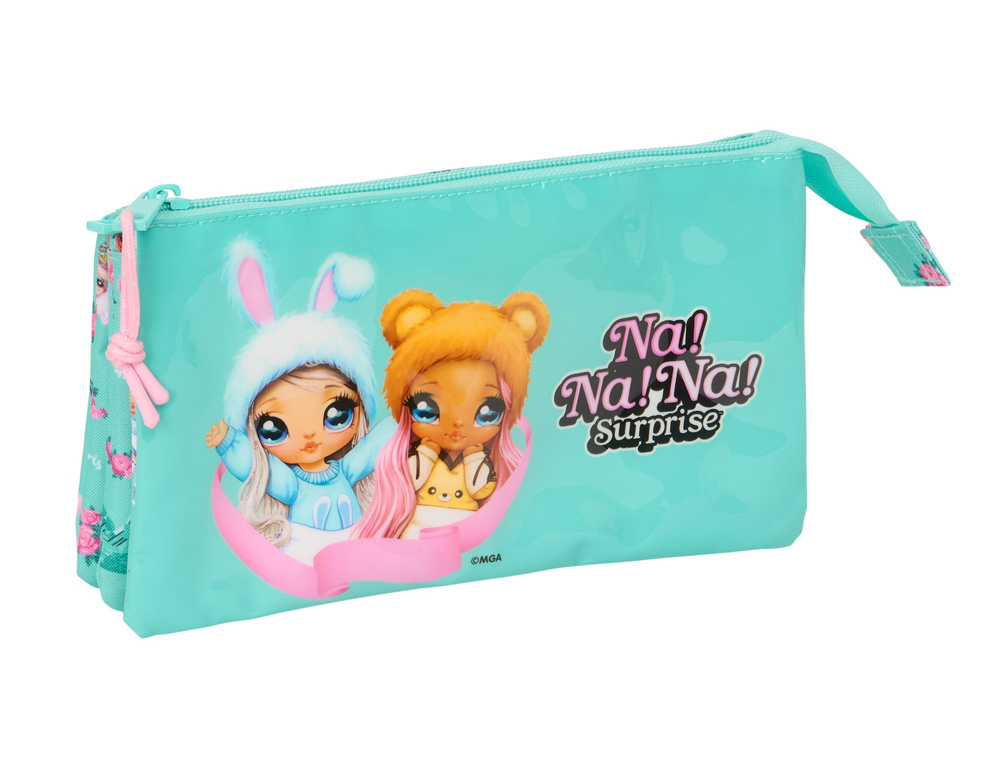 BOLSO ESCOLAR PORTATODO SAFTA TRIPLE NA NA NA BUNNY 120X220X30 MM