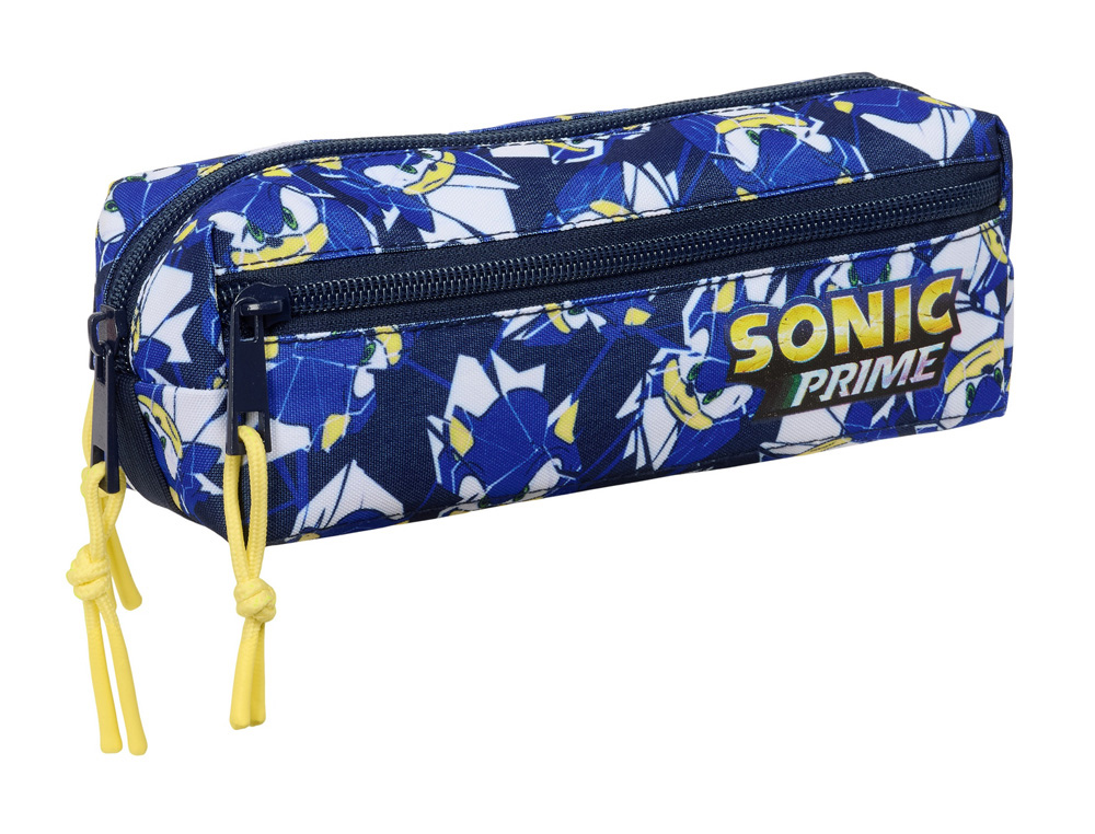 BOLSO ESCOLAR PORTATODO SAFTA TRIPLE CON GOMA ELASTICA 22CM SONIC PRIME CITY 85X220X60 MM