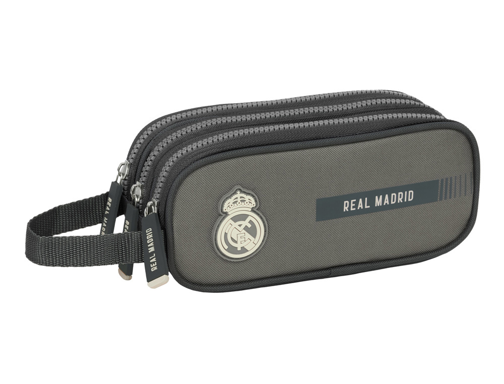 BOLSO ESCOLAR PORTATODO SAFTA TRIPLE REAL MADRID 3 EQUIPACION 24/25 85X210X70 MM