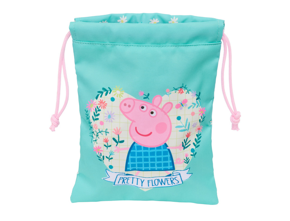 SAQUITO MERIENDA SAFTA PEPPA PIG PRETTY FLOWERS 250X200 MM