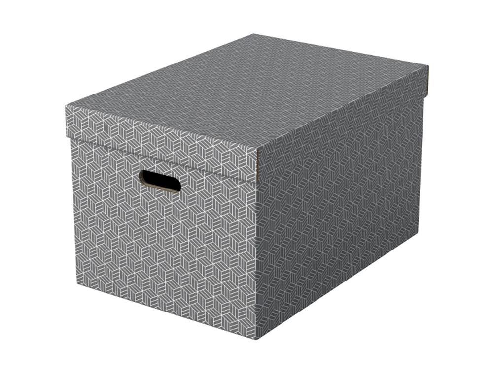 CAJA DE ALMACENAJE ESSELTE GRANDE COLOR GRIS 510X355X305 MM PACK DE 3 UNIDADES