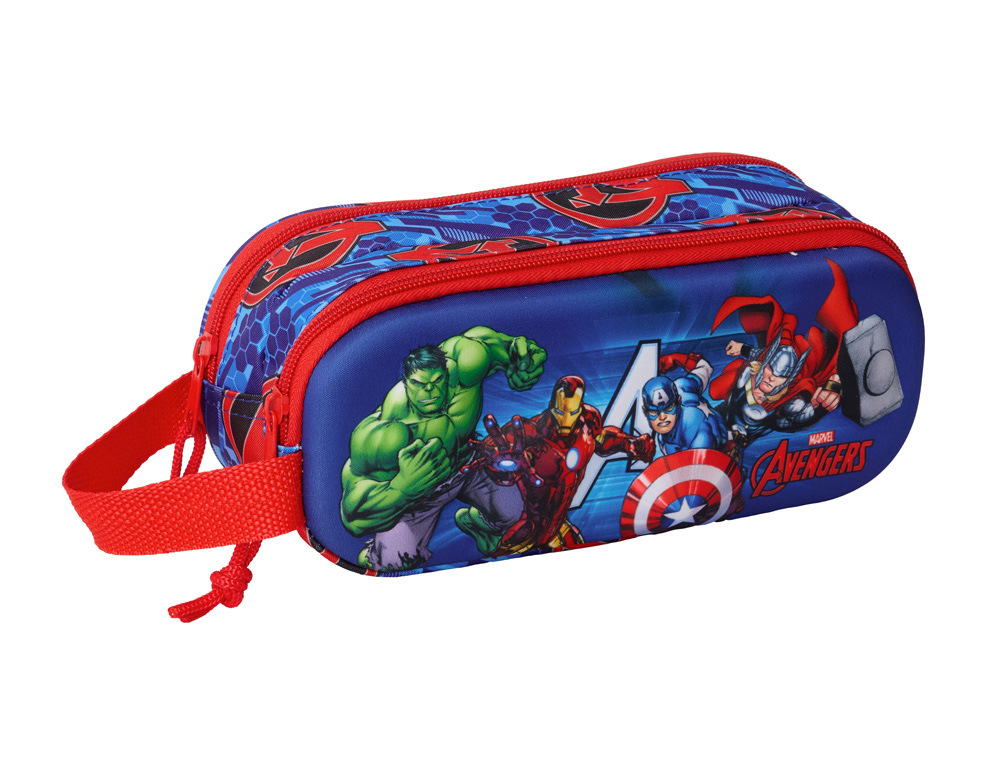 BOLSO ESCOLAR PORTATODO SAFTA DOBLE 3D MOCHILAS 3D AVENGERS 80X210X60 MM