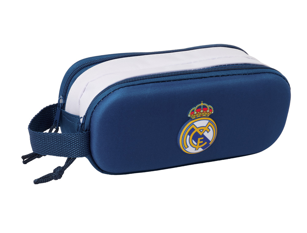 BOLSO ESCOLAR PORTATODO SAFTA DOBLE 3D MOCHILAS 3D REAL MADRID 80X210X60 MM