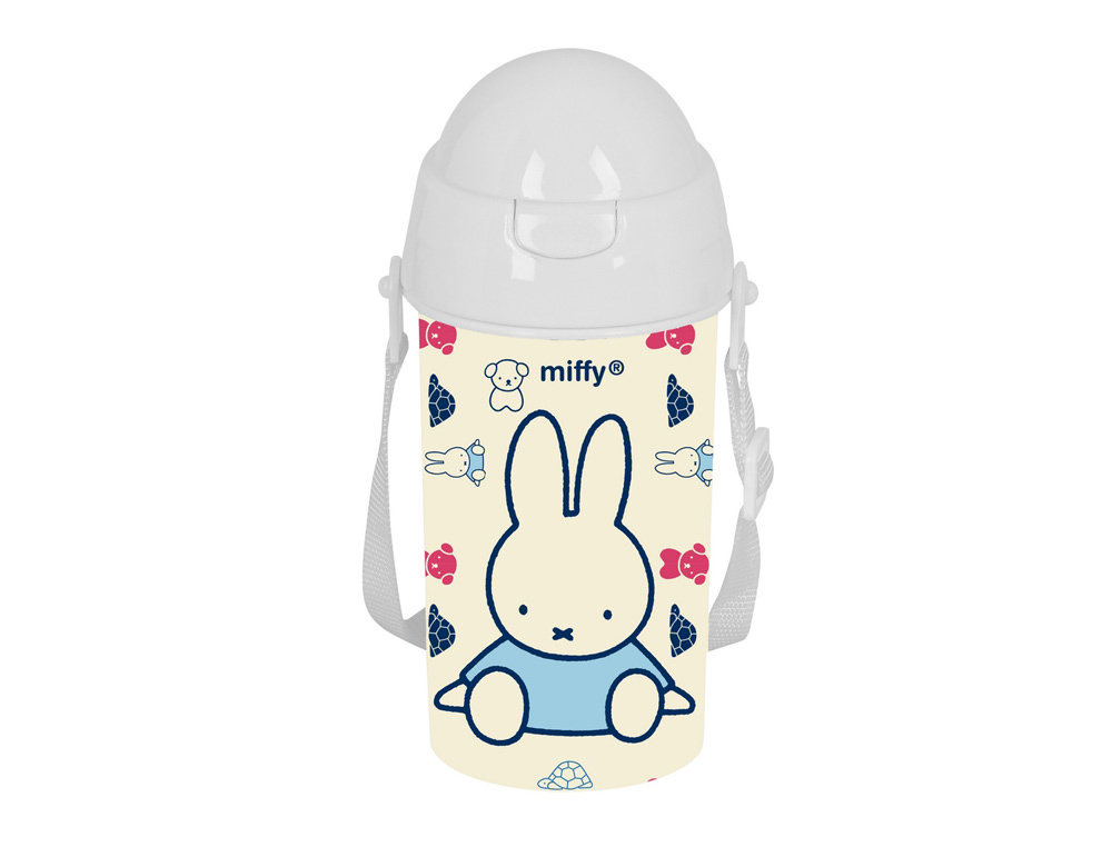 BOTELLA PORTALIQUIDOS SAFTA 500ML APERTURA AUTOMATICA CON PAJITA MIFFY BUDDY 195X75X75 MM