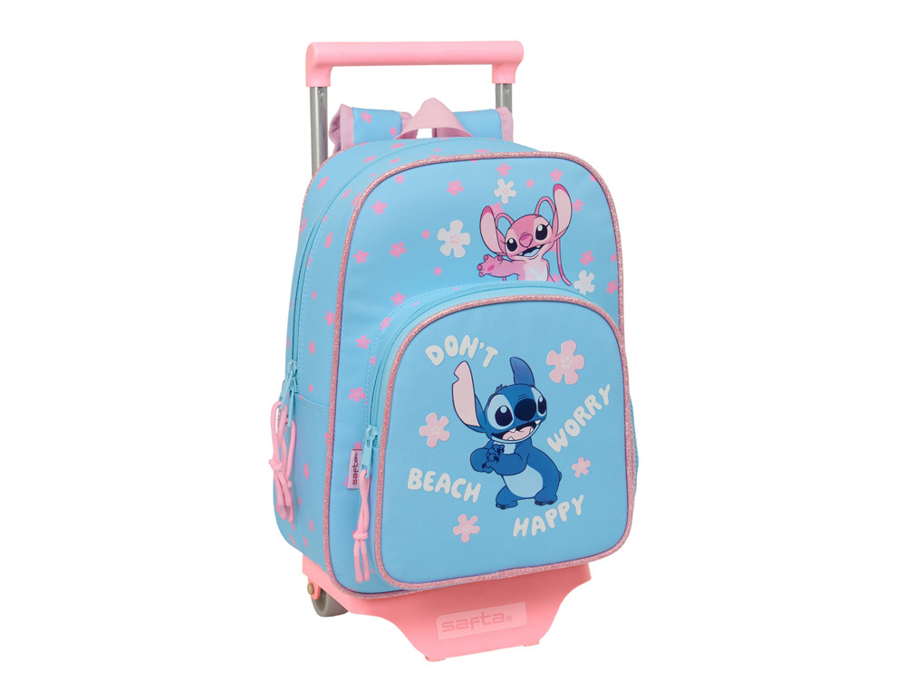 MOCHILA SAFTA MOD. 185 CON CARRO 705 STITCH HAPPY 340X260X110 MM