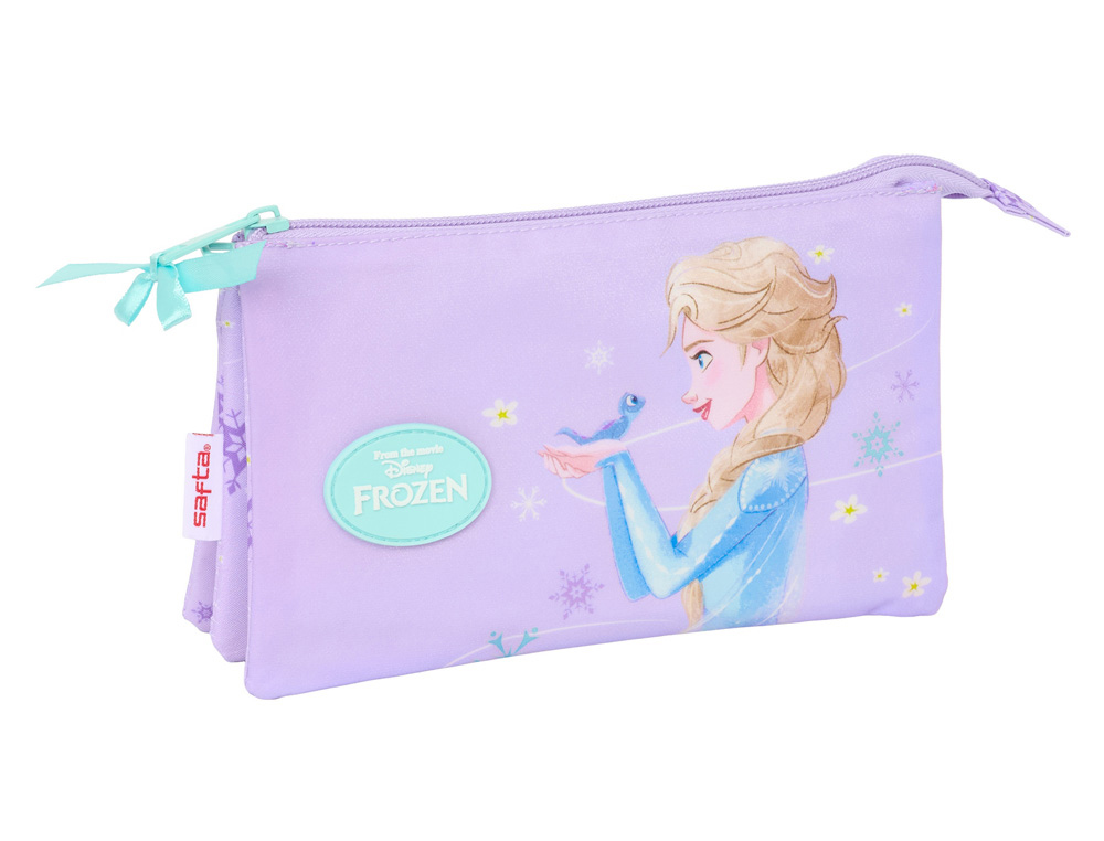 BOLSO ESCOLAR PORTATODO SAFTA TRIPLE FROZEN SPIRIT 120X220X30 MM