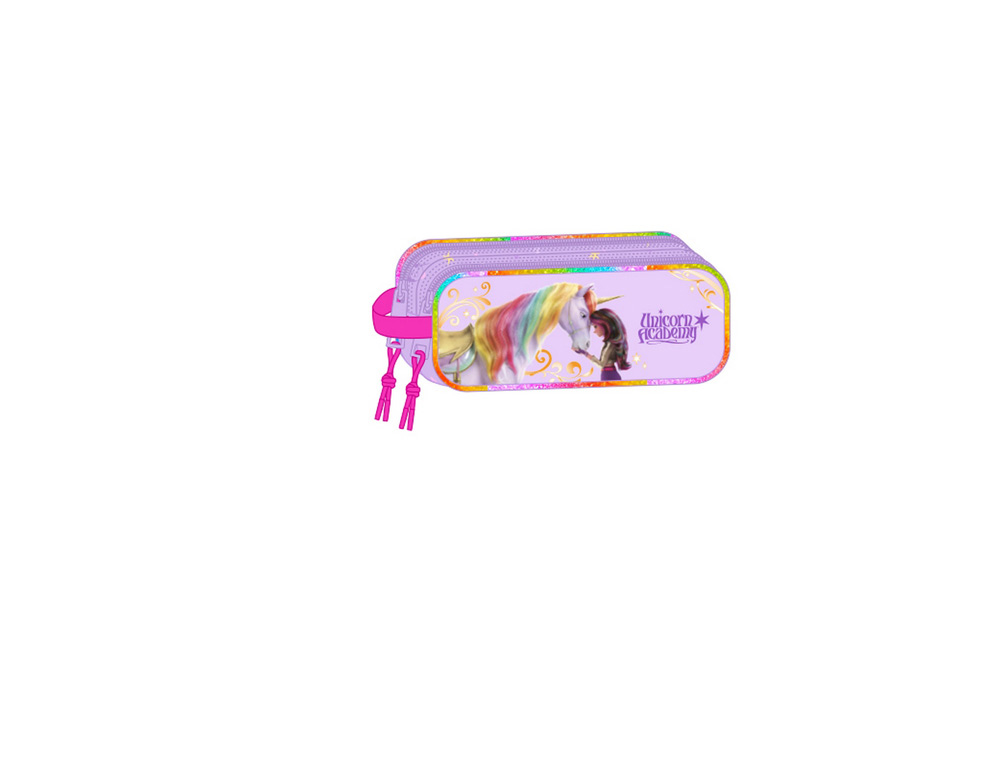 BOLSO ESCOLAR PORTATODO SAFTA DOBLE UNICORN ACADEMY 80X210X60 MM