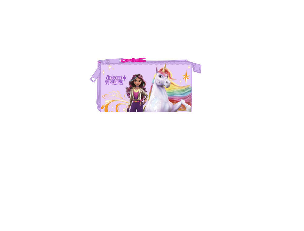 BOLSO ESCOLAR PORTATODO SAFTA TRIPLE UNICORN ACADEMY 120X220X30 MM