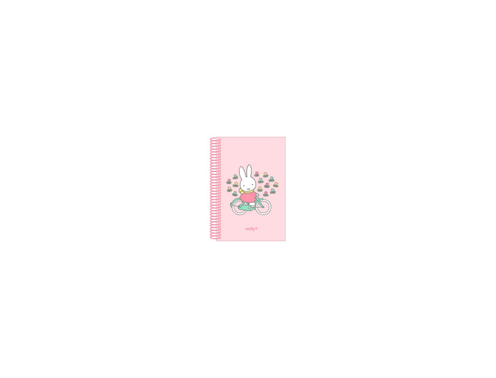 CUADERNO ESPIRAL SAFTA A6 MICROPERFORADO 120H 60GR CUADRO 5MM TAPA FORRADA MIFFY FLORES