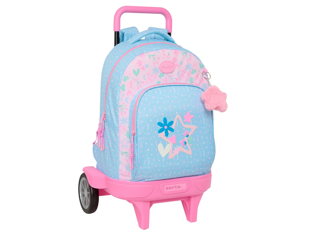 MOCHILA SAFTA GRANDE CON RUEDAS COMPACT EVOLUTION EXTENSIBLE BLACKFIT8 SMILE 450X330X220 MM