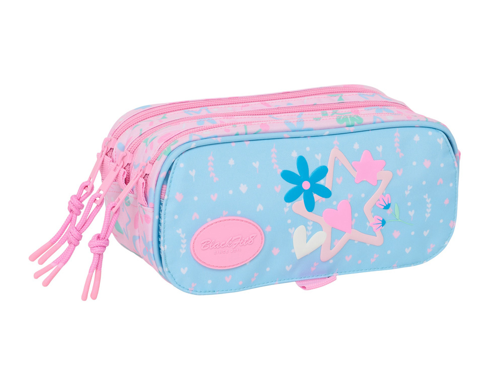 BOLSO ESCOLAR PORTATODO SAFTA TRIPLE BIG BLACKFIT8 SMILE 100X215X80 MM