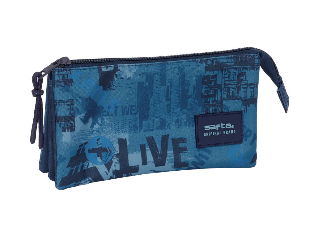 BOLSO ESCOLAR PORTATODO SAFTA TRIPLE SAFTA NEW EDITION 120X220X30 MM