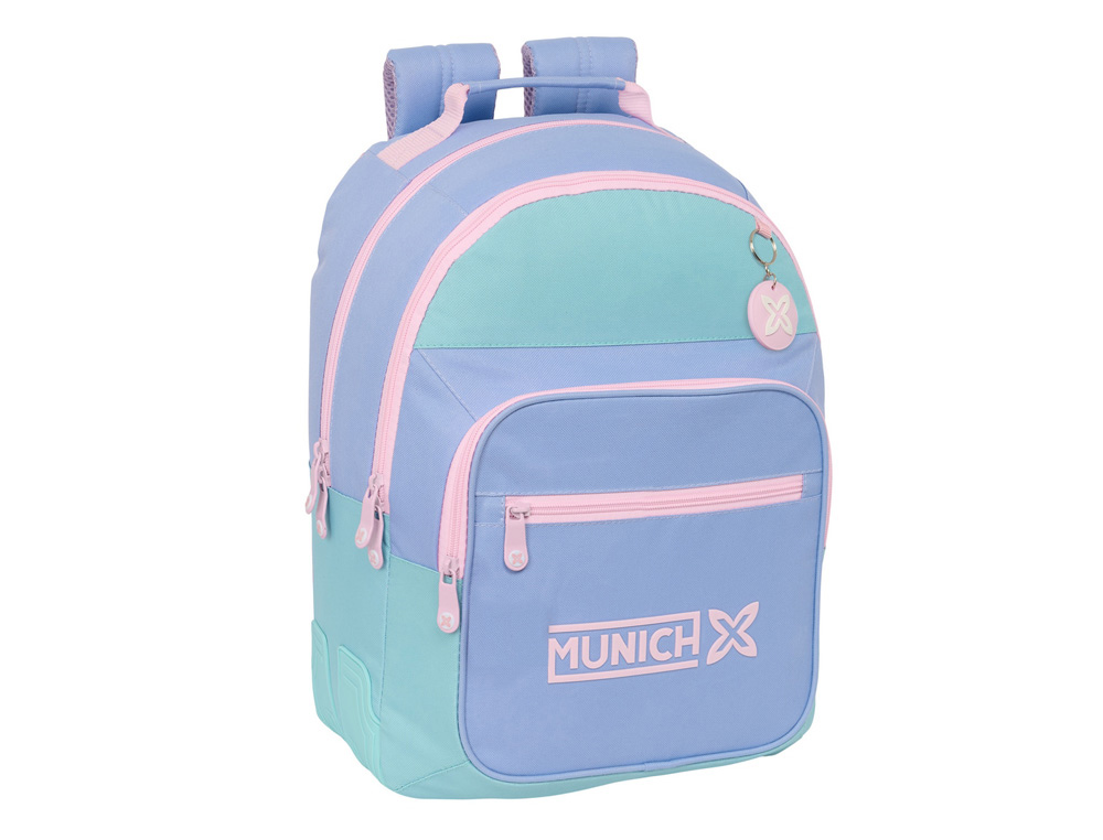 MOCHILA SAFTA DOBLE CON CANTONERAS ADAPTABLE A CARRO MUNICH MELLOW 420X320X150 MM